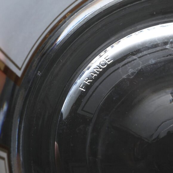 Vintage Nautical Frosted Glass Ice Bucket Ship Gold Clear France  Culver MCM - Picture 7 of 10